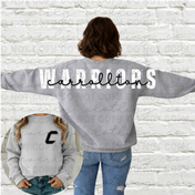 Carrollton Warriors Bold Back Crewneck -Preorder