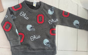 Custom Distressed All Over Crewneck Sweatshirt - Your School, Your Mascot