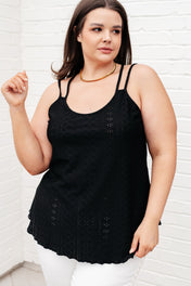 Eye on the Prize Eyelet Tank in Black
