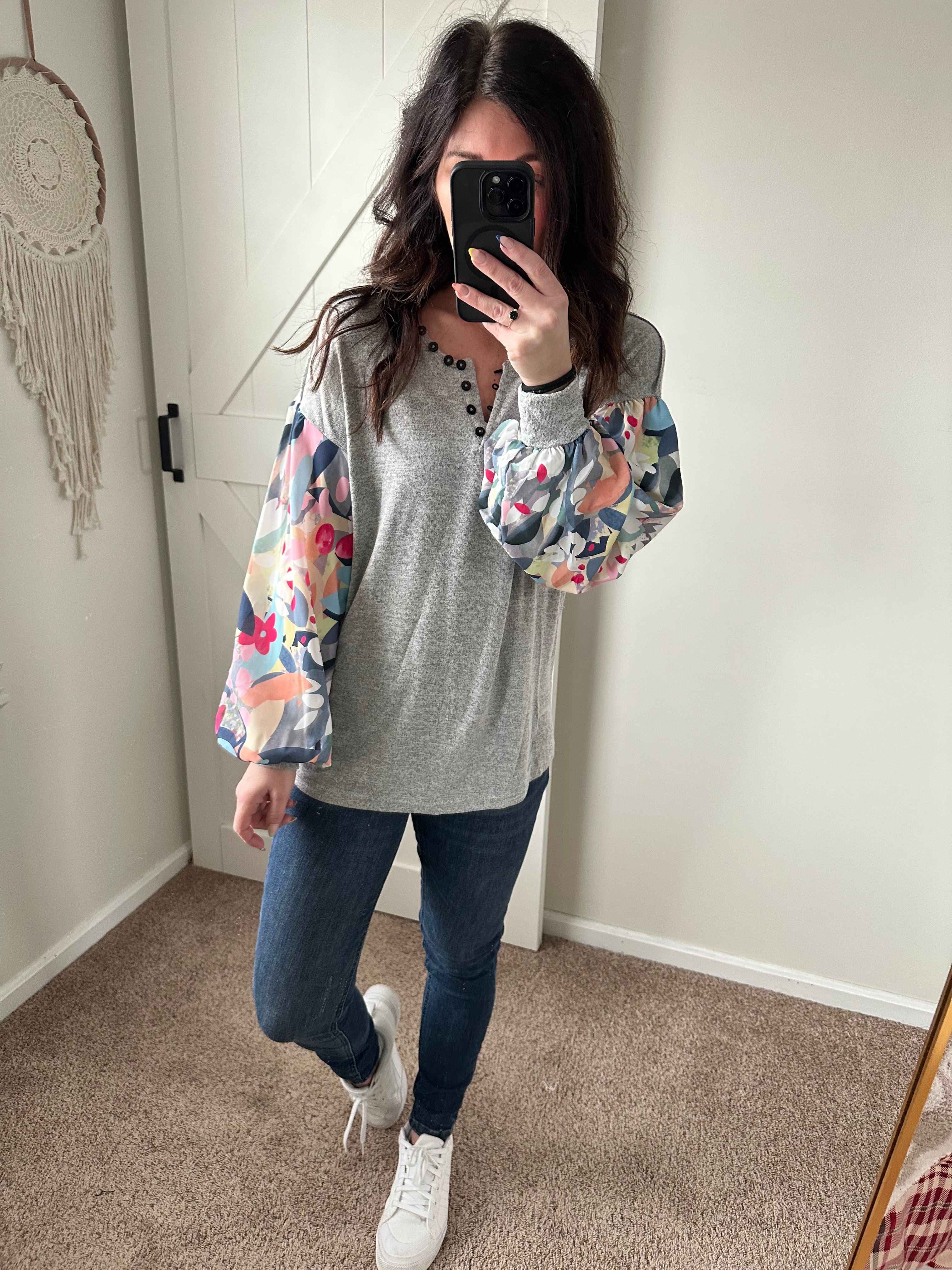 Artful Bloom Button Top - PREORDER