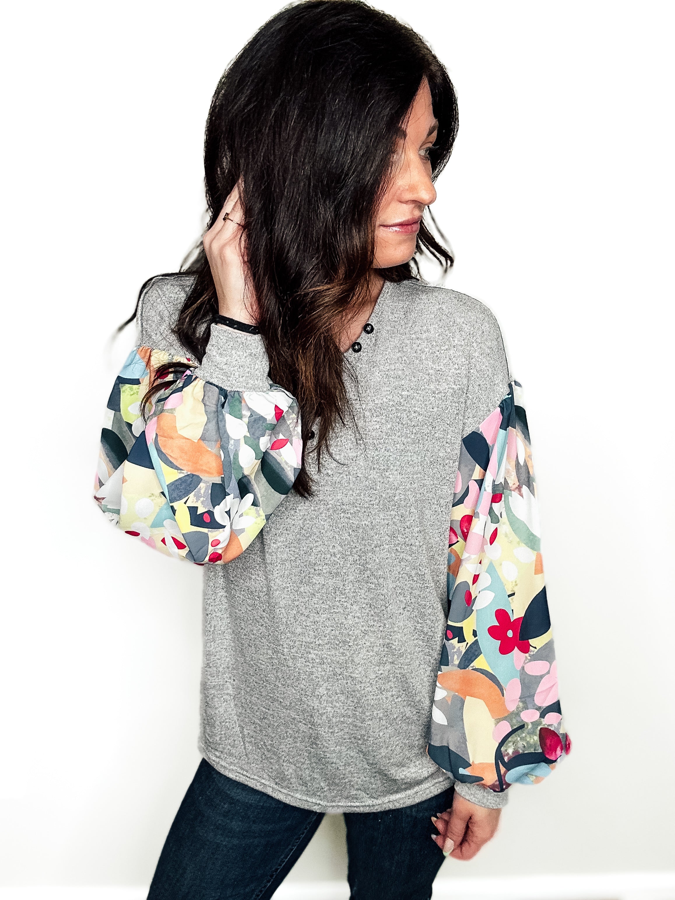 Artful Bloom Button Top - PREORDER