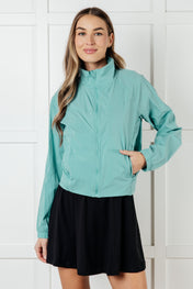 Fit Happens Nylon Tennis Jacket in Tidal Wave