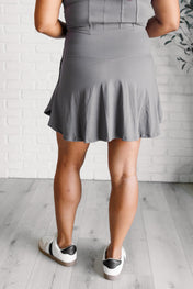 Full Force V Shaping High-Waist Skort in Titanium