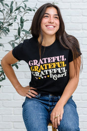 Grateful Heart Graphic T-Shirt In Black