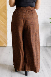 Harmony High Rise Wide Leg Pants in Brown