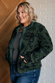 High Perspective Geometric Fleece Jacket