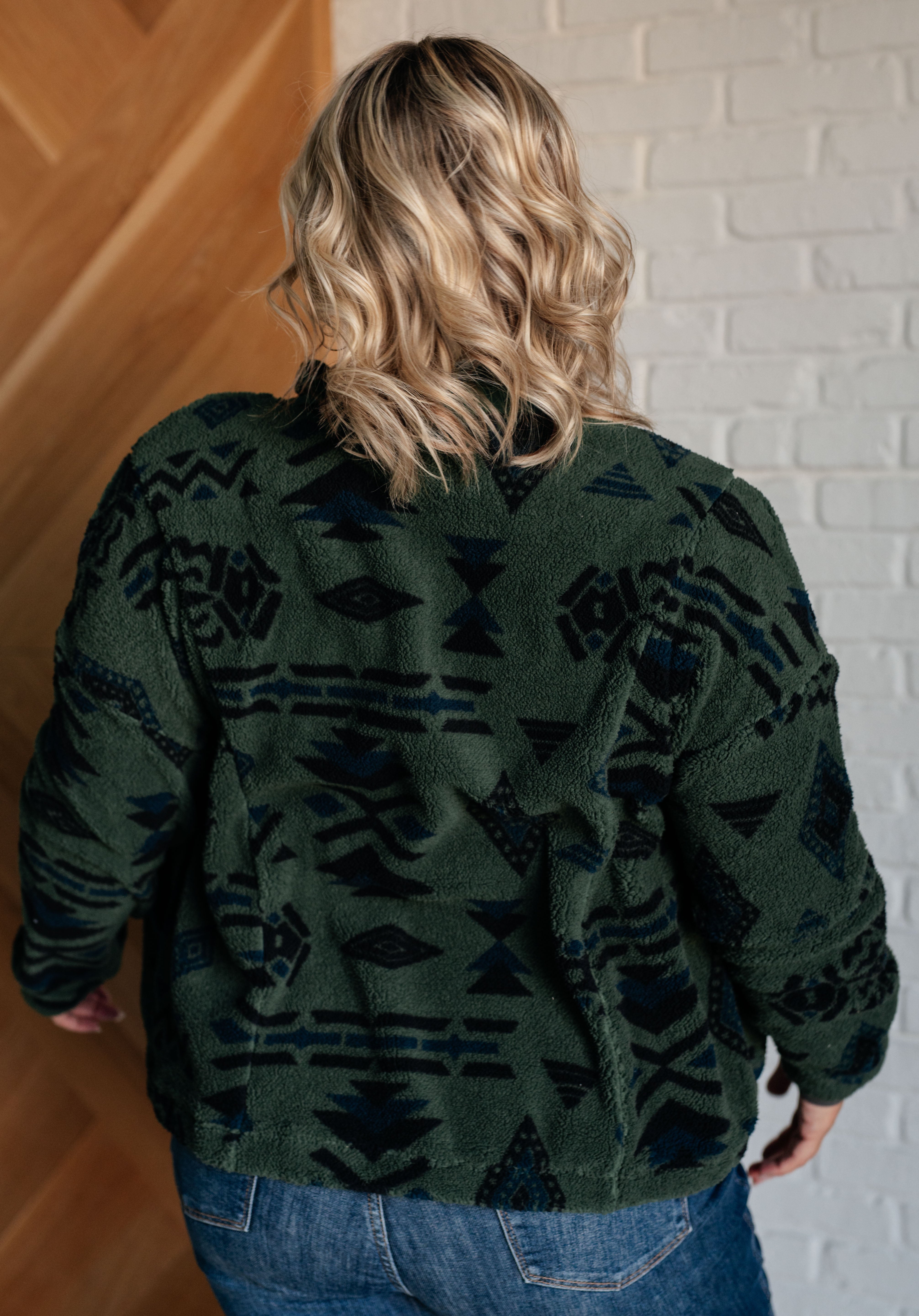 High Perspective Geometric Fleece Jacket