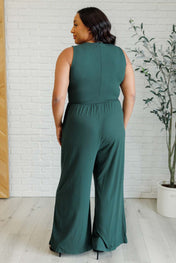 Hilary Wide Leg Jumpsuit in Green