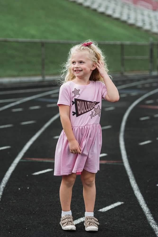 The Gingham Pennant Dress || Stow Bulldogs Graphic