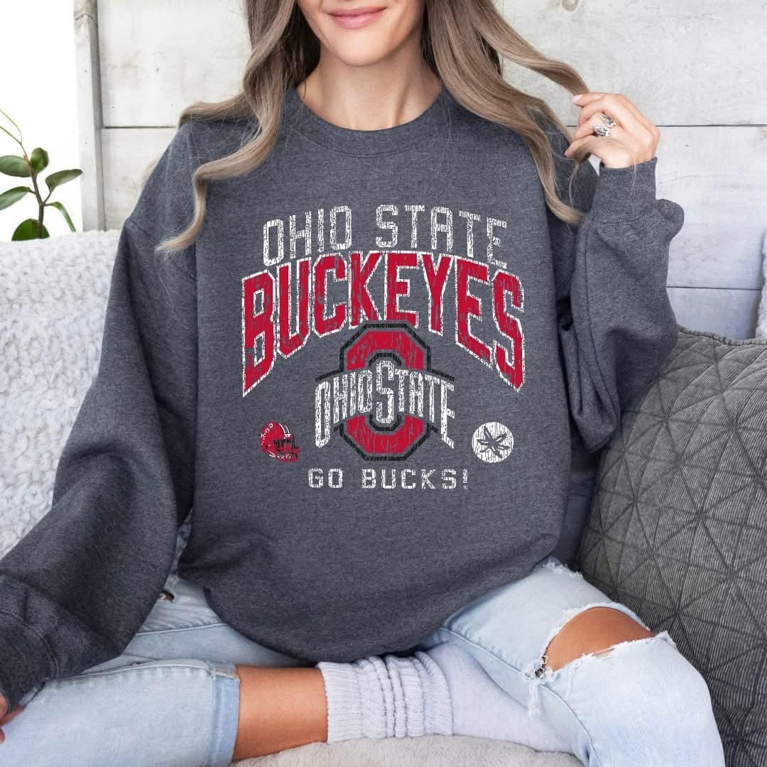 Distressed Go Bucks Tee/Crewneck Sweatshirt