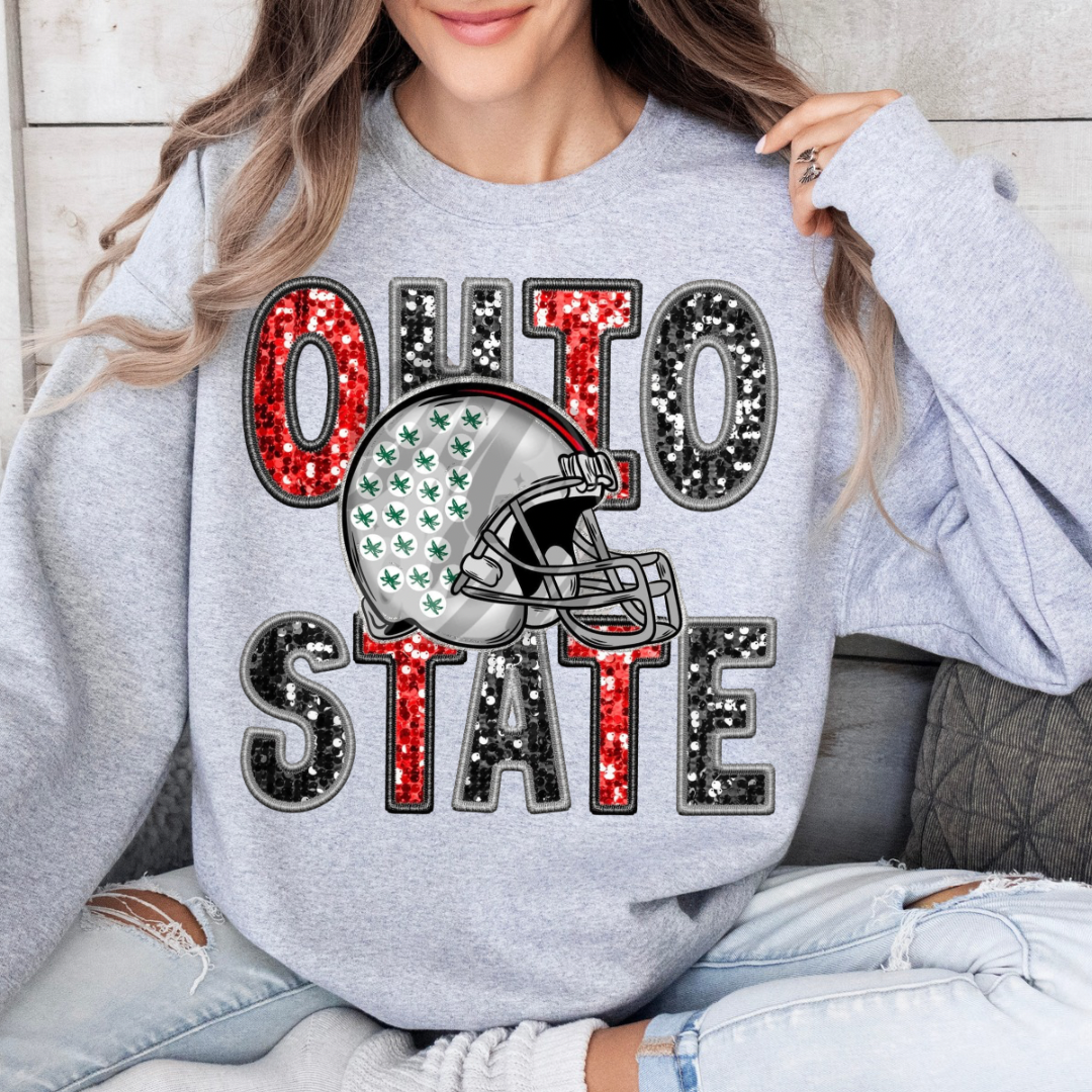 Ohio State Faux Sequins Tee/Crewneck Sweatshirt