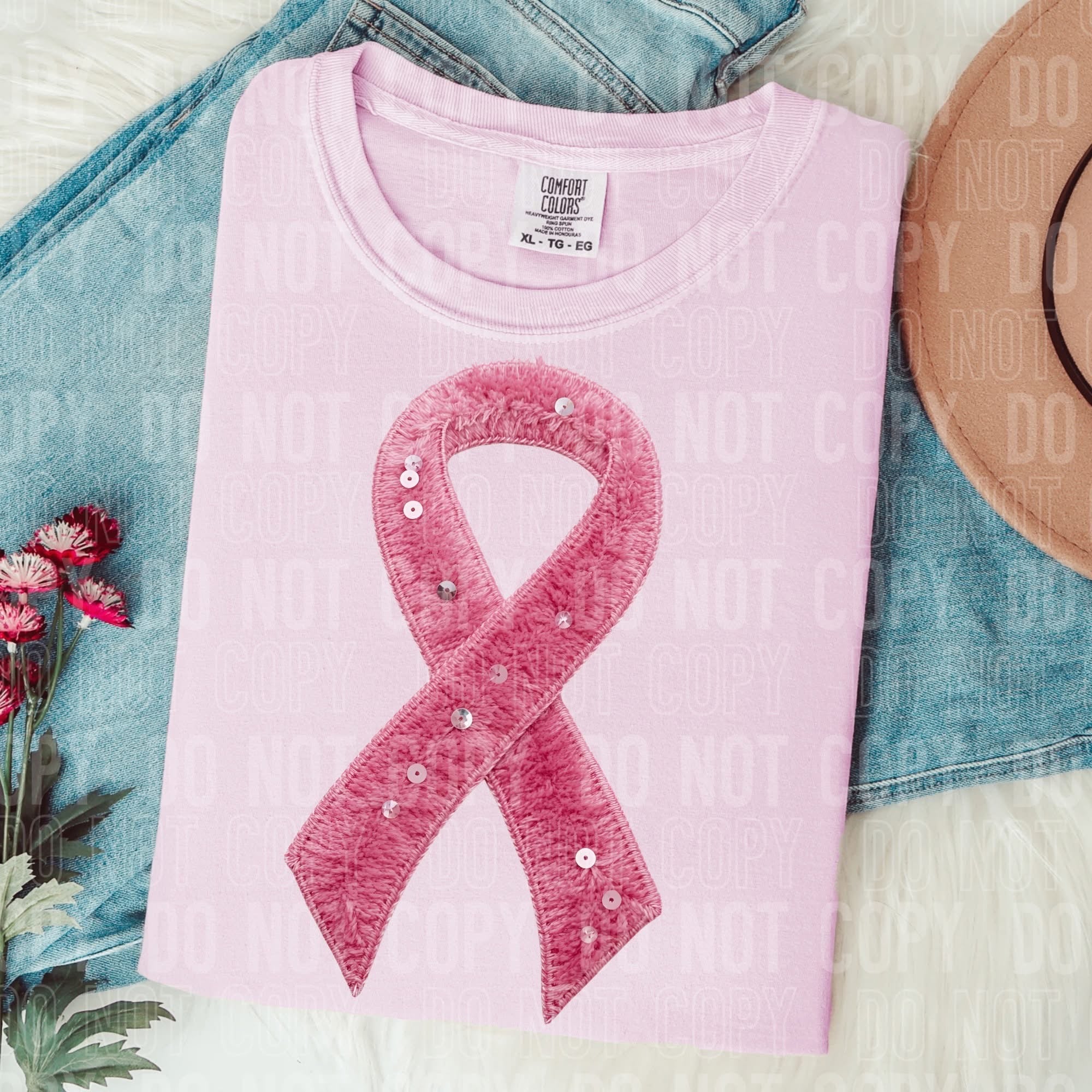 Faux Yarn Awareness Ribbon Tee/Crewneck