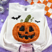 Faux Yarn Jack O' Lantern Tee/Crewneck