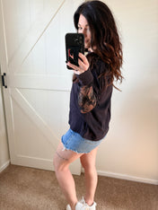 Bow & Lace Layered Sleeve Top PREORDER