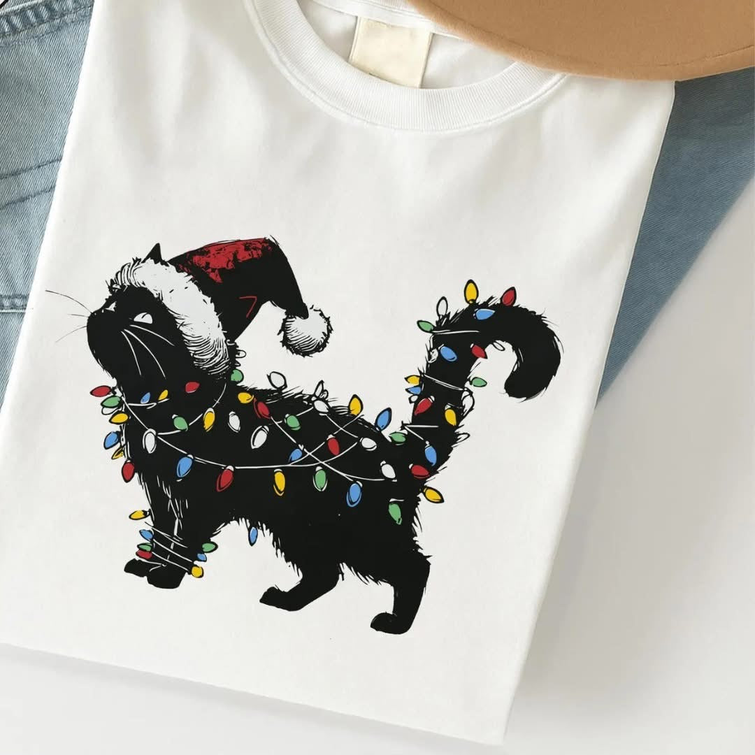 Strutting Santa Cat Tee/Crewneck