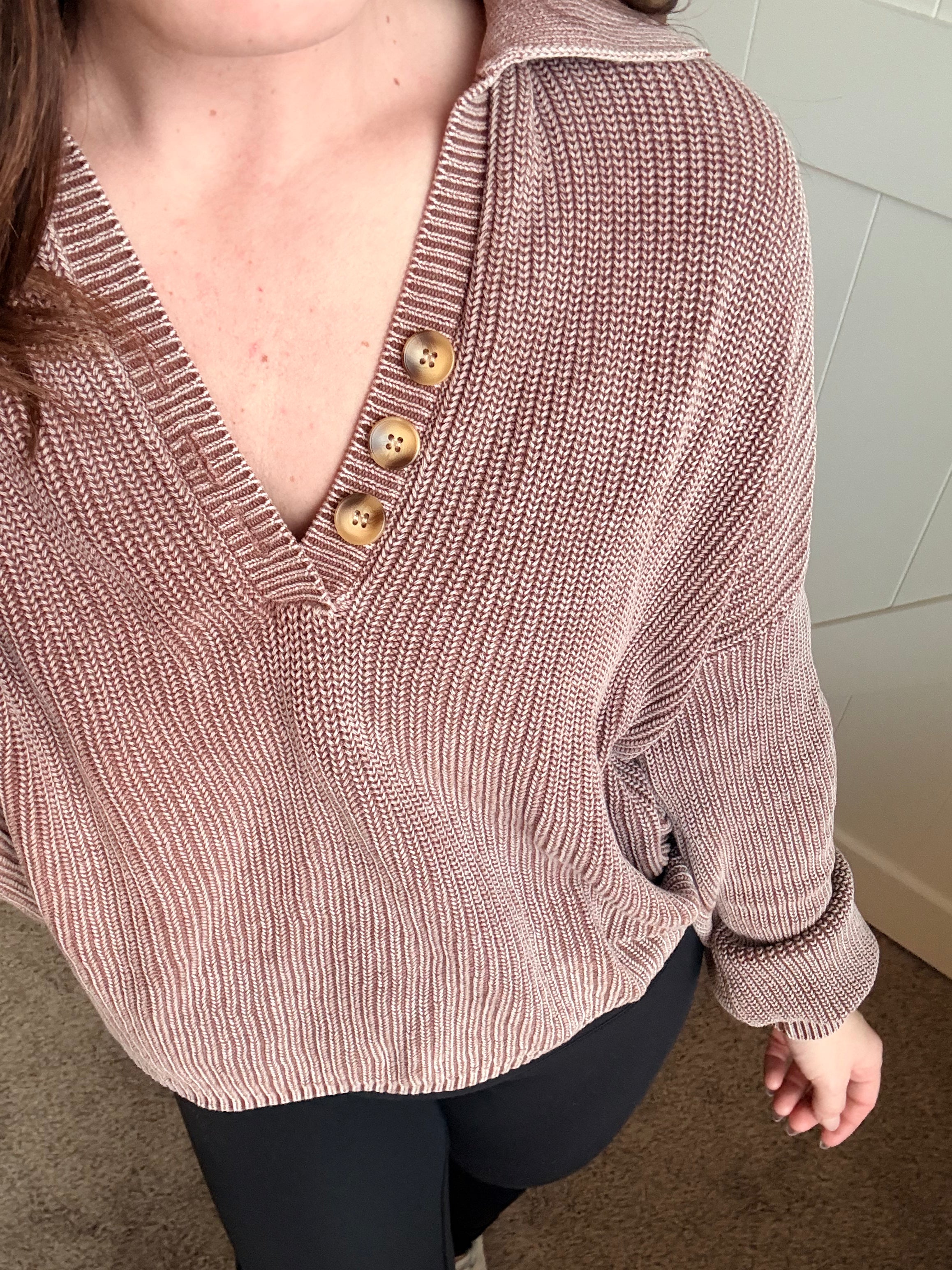 Golden Hour Button Knit Top PREORDER