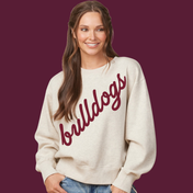 The Diagonal Name Boxy Oatmeal Crewneck || Stow Cheer Fundraiser