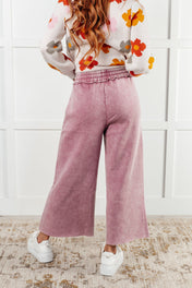 In or Out Wide Leg Cropped Pants in Light Rose