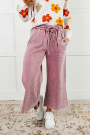 In or Out Wide Leg Cropped Pants in Light Rose