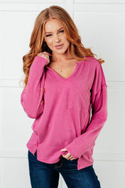 Kinda Sorta Ribbed Top in Magenta