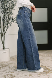 Karla High Waist Column Straight Button-Fly & Back Welt Pkts