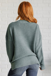 Lakeside View Drop Shoulder Sweater in Sage