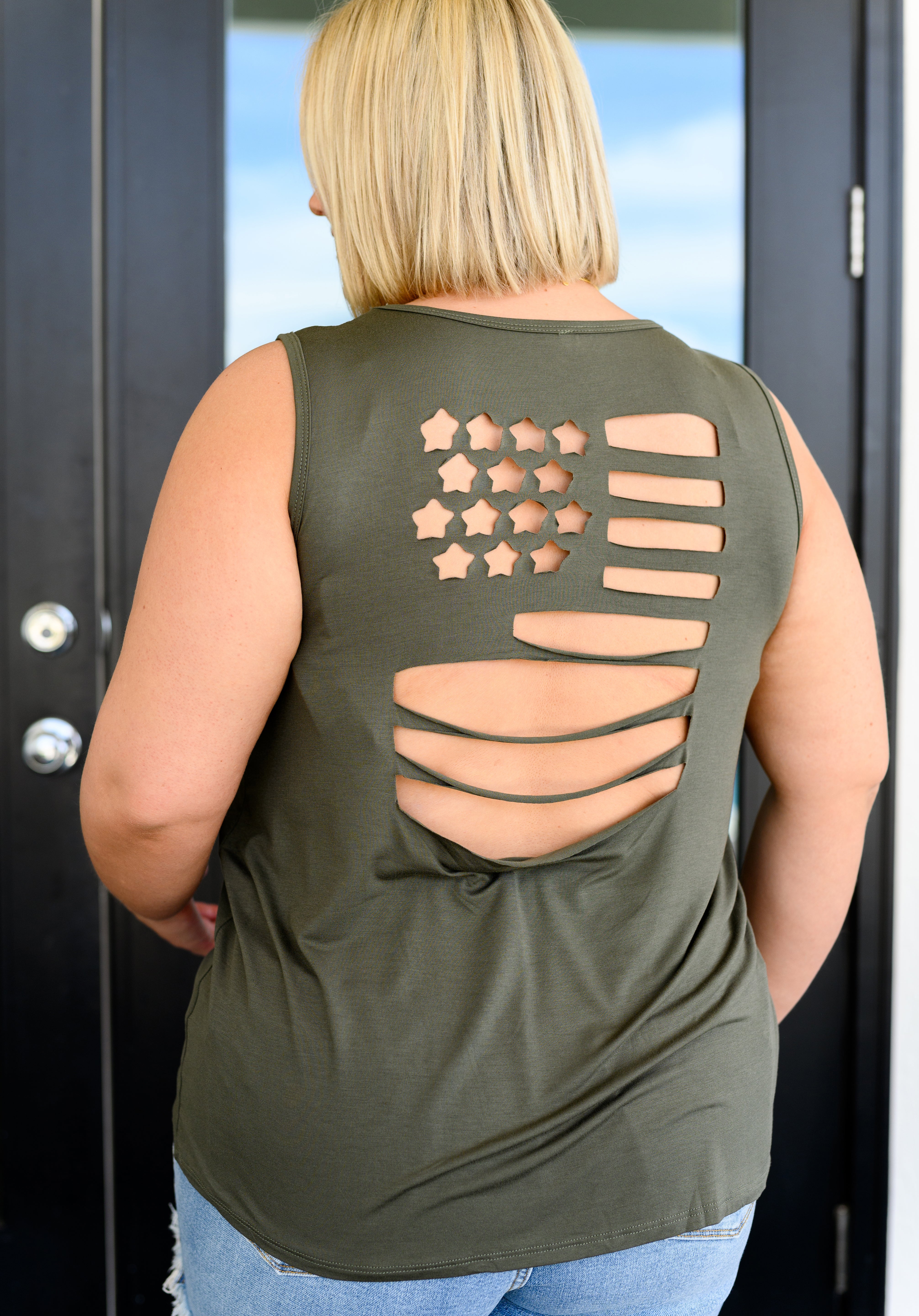 Land of the Free Tank in Olive
