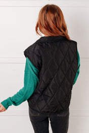 Layering Queen Quilted Puffer Vest in Black