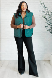 Layering Queen Quilted Puffer Vest in Hunter Green