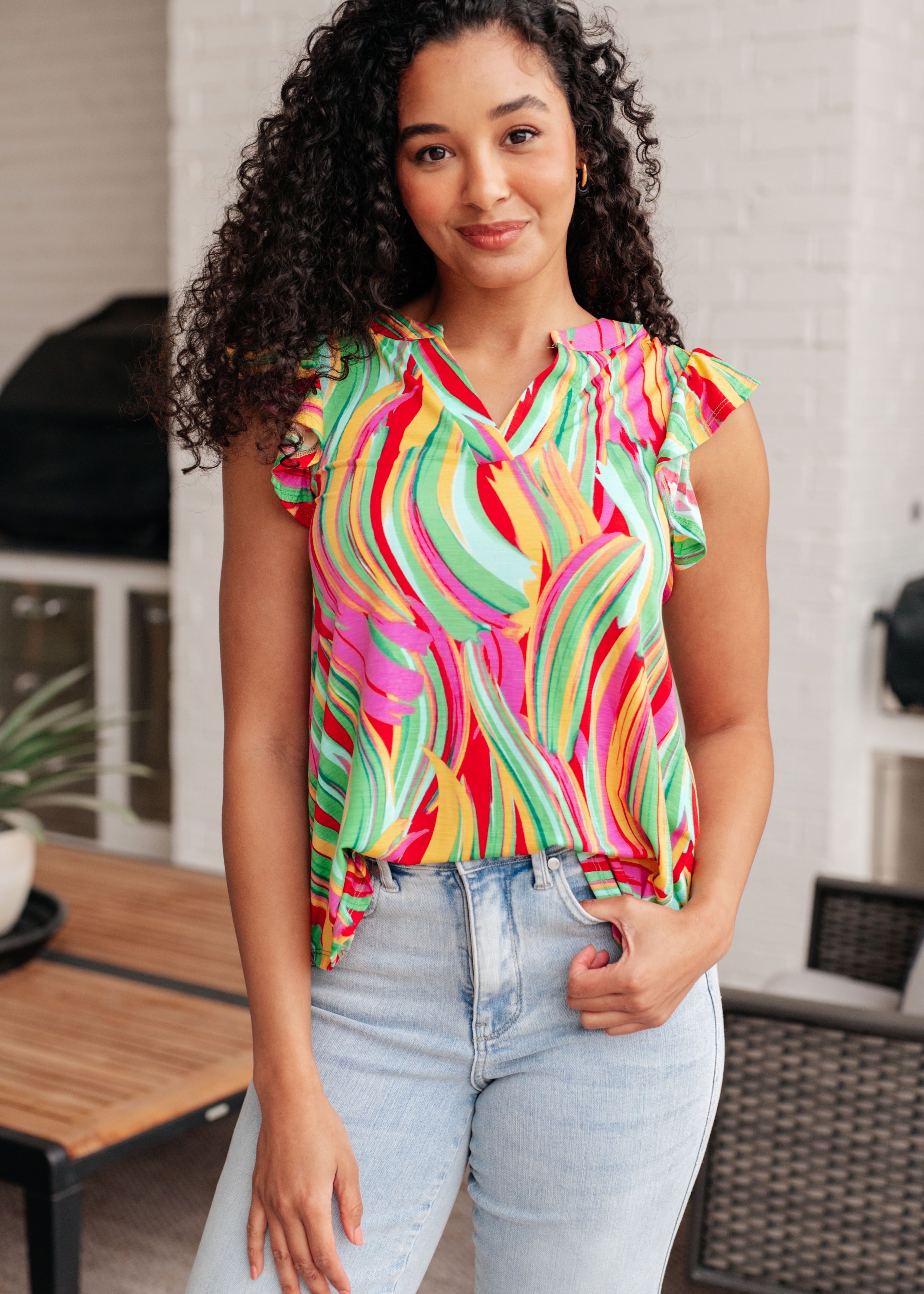 LizzyFlutterSleeveTopinGreenMultiAbstractStripe27.jpg