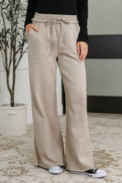 Lounge Line Wide Leg Sweats in Ash Mocha