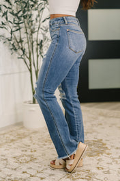 Maureen High Rise Distressed Bootcut Jeans