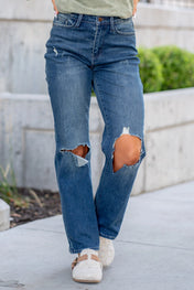 FLASH DEAL : High Waisted Judy Blue Knee Ripped Dad Jeans