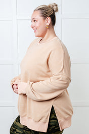 No Plain Jane Oversized Sweatshirt in Khaki