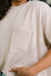 Not That complicated Textured Boxy Tee in Ash Mocha
