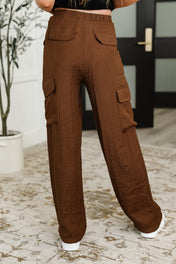 Off Duty Straight Leg Cargo Pants in  Brown
