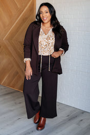 Office Safari Keyhole Tie Detail Blouse