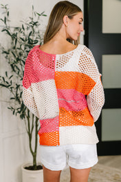 Off the Grid Net Color Block Layering Top