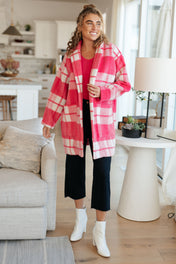 Passion in Plaid Coat in Pink