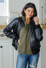 Perfectly Poised Hooded Poncho in Olive