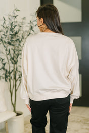 Petal Poise Floral Applique Pullover in Neutral