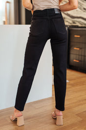 Reese Rhinestone Slim Fit Jeans in Black