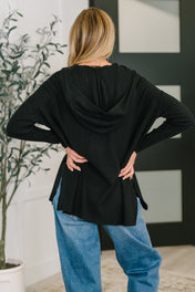 Running Late Hooded Long Sleeve in Black