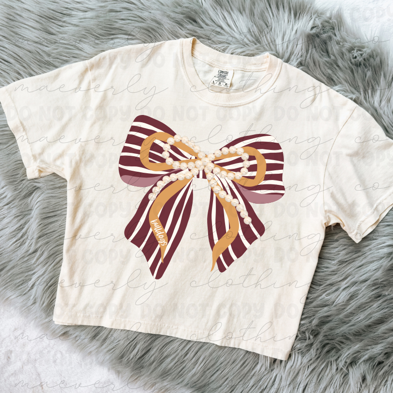 Stow Bulldogs Stacked Bow Tee/Crewneck