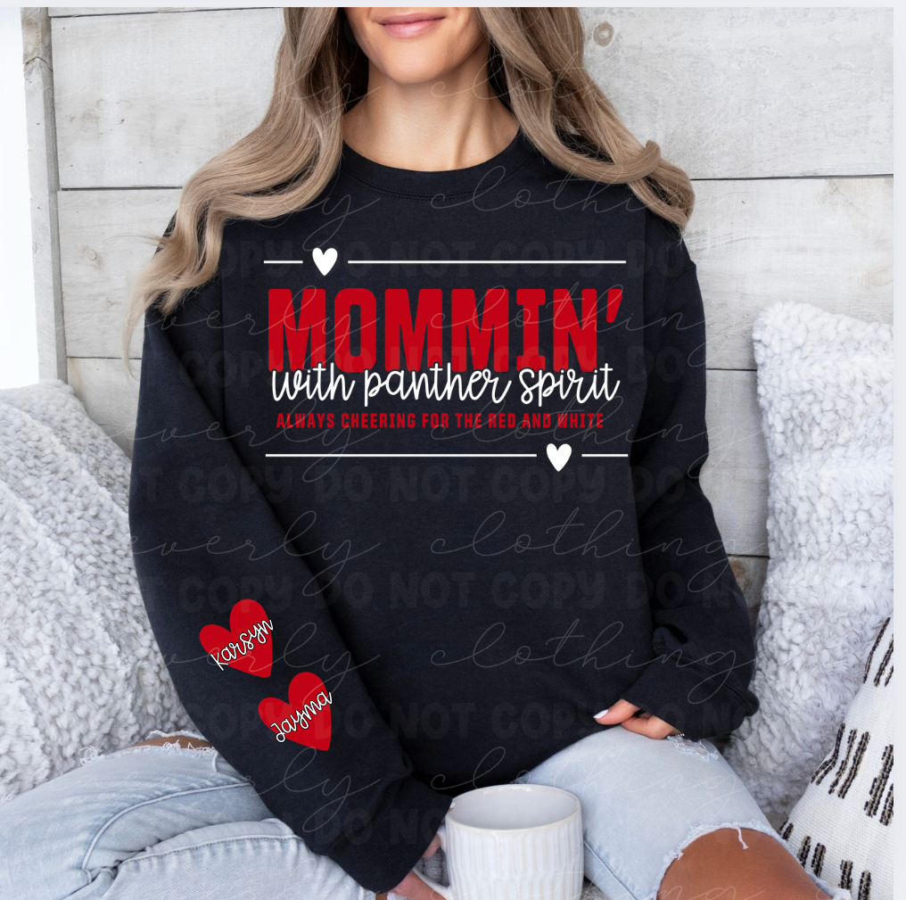 Your School/Mascot Mommin' with Mascot Spirit Tee/Crewneck