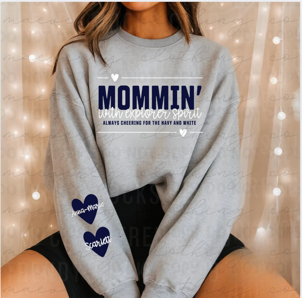 Your School/Mascot Mommin' with Mascot Spirit Tee/Crewneck