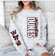 Wellington Duke Sleeve Mascot Tee/Crewneck