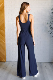 Shavasana Everyday Wide Leg Jumpsuit in Navy