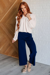 Magic Wide Leg Crop Pants in Navy