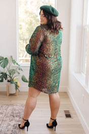 Shimmering Splendor Sequin Shirt Dress